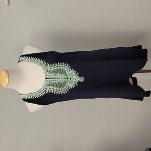 Navy and turquoise tank